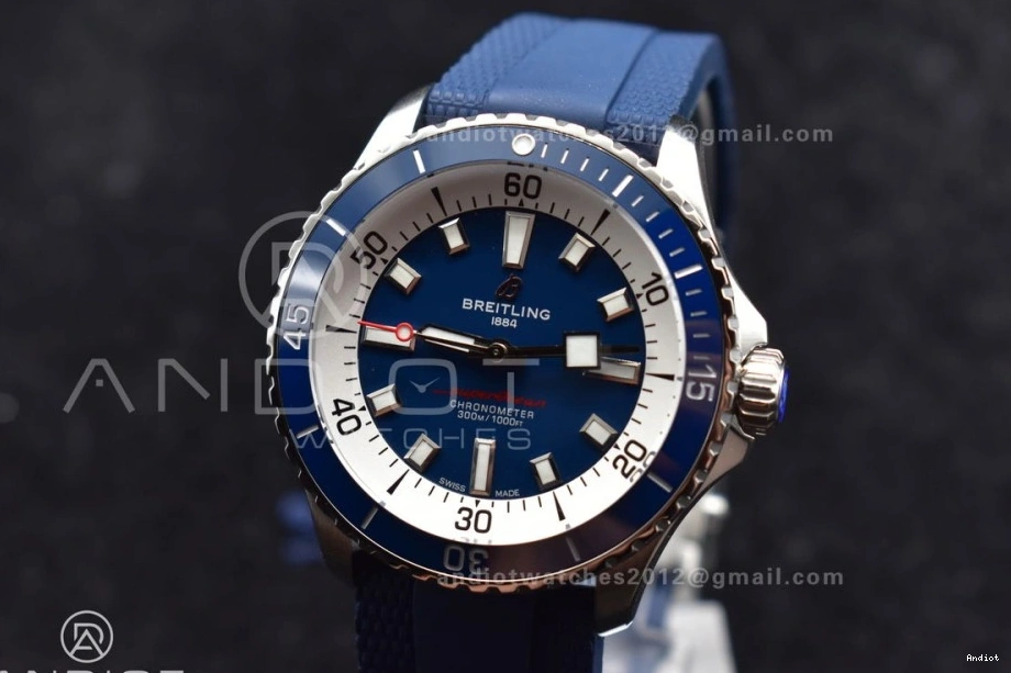 SuperOcean 1:1 Edition on Rubber 42 SS Strap Dial Best BLSF Blue A2824 Blue Automatic 0424